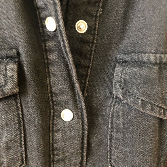 Topshop MOTO Black Denim Shirt - Picture 3 of 3